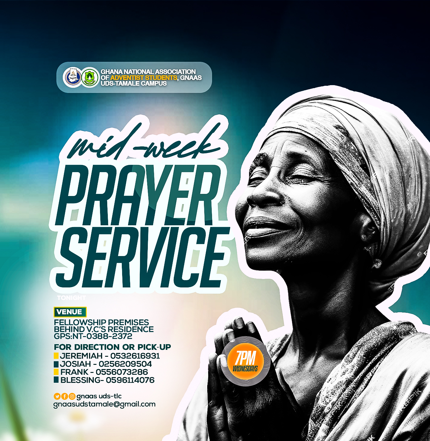 Midweek prayer service flyer