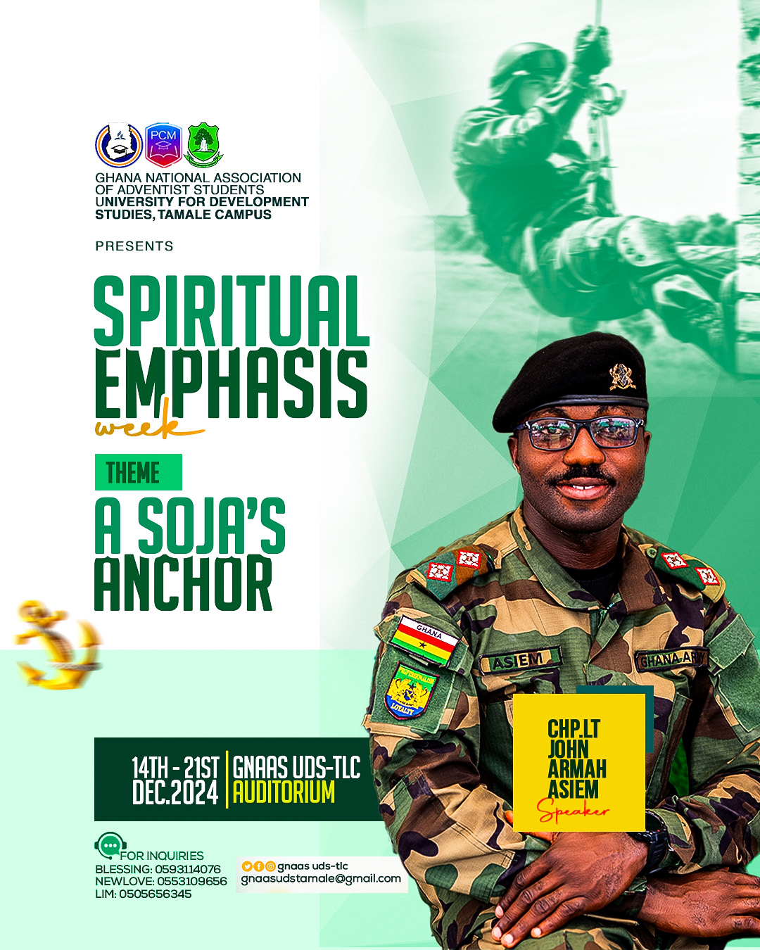 Spiritual emphasis program flyer