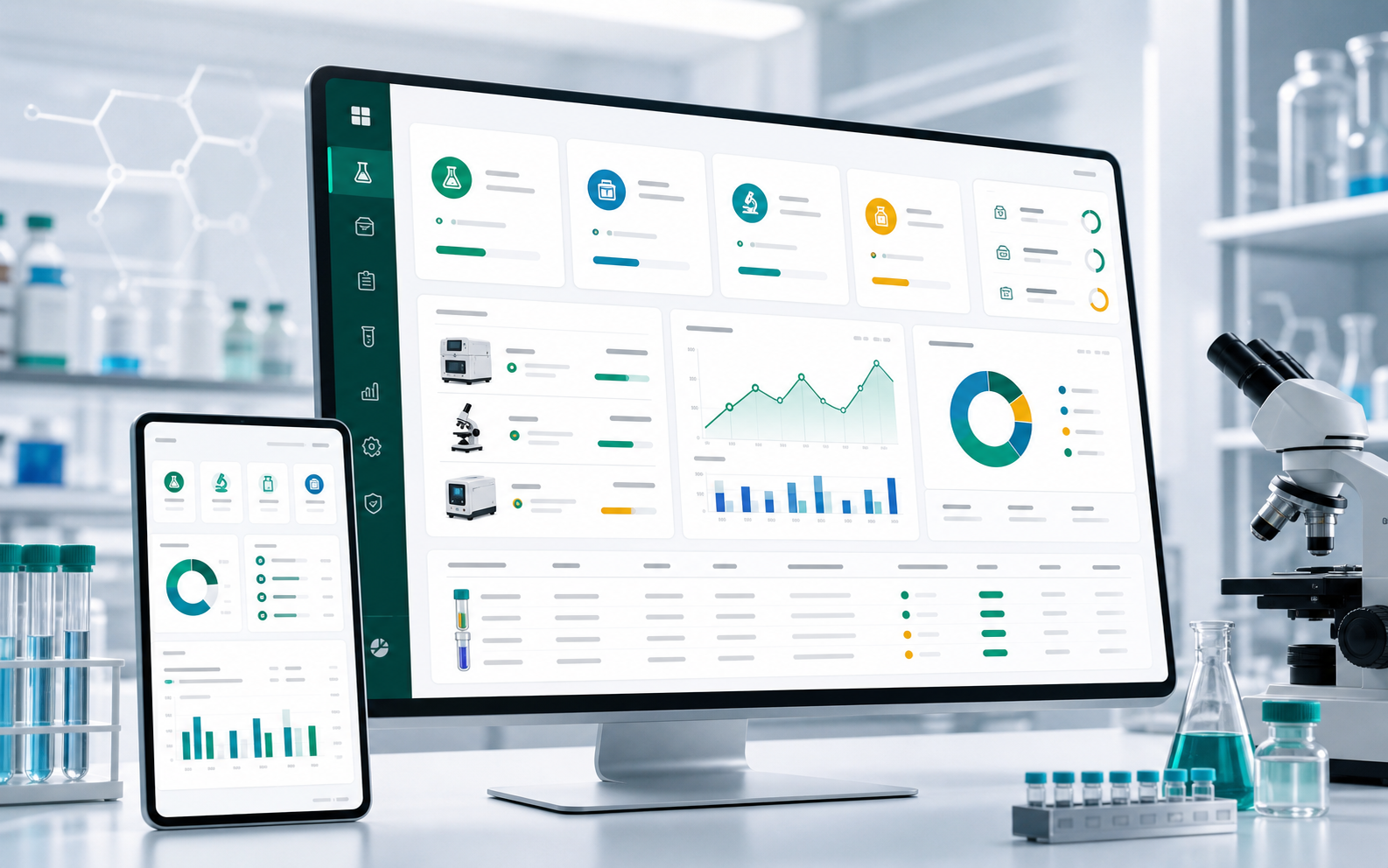 Laboratory management system dashboard showcase